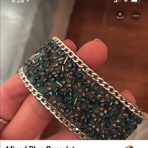 Blue beaded bracelet